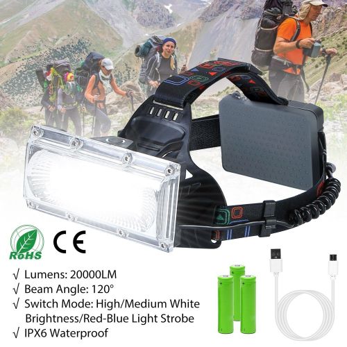 LED Work Headlamp 3 Lighting Modes Rechargeable Headlights IP65 Waterproof Rotatable Headlights For Cycling Hiking Rescuing Camping LED Work Headlamp 3 Lighting Modes Rechargeable Headlights IP65 Waterproof Rotatable Headlights For Cycling Hiking Rescuing Camping