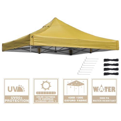 9.6x9.6ft EZ Canopy Gazebo Top Replacement Mineral Yellow 9.6x9.6ft EZ Canopy Gazebo Top Replacement Mineral Yellow