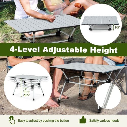Folding Heavy-Duty Aluminum Camping Table with Carrying Bag Folding Heavy-Duty Aluminum Camping Table with Carrying Bag